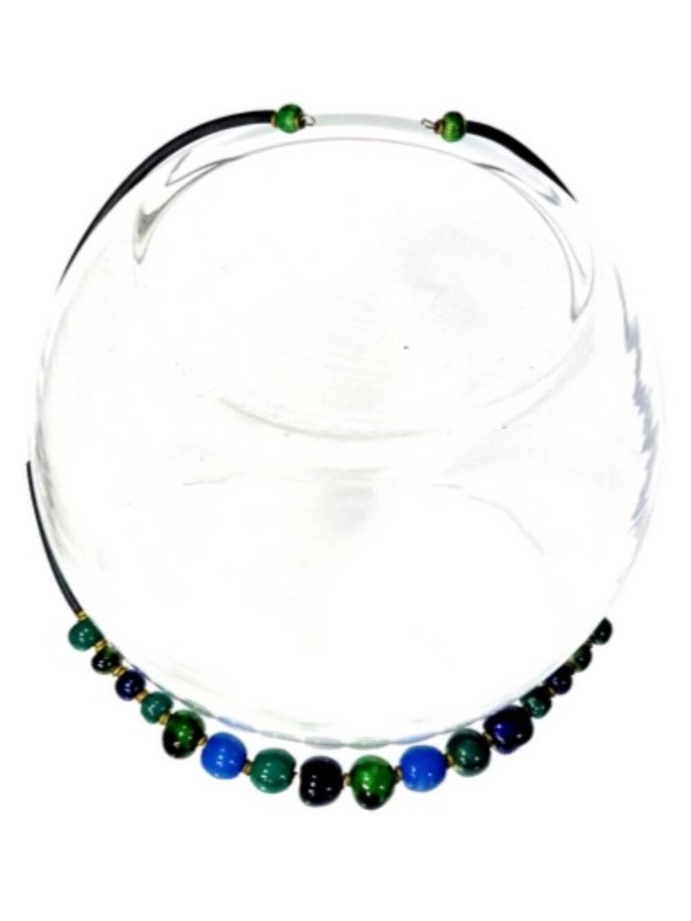 NEW Genuine Handcrafted Kenya Africa Natural lLue&Green Bead Necklace 18" Unisex